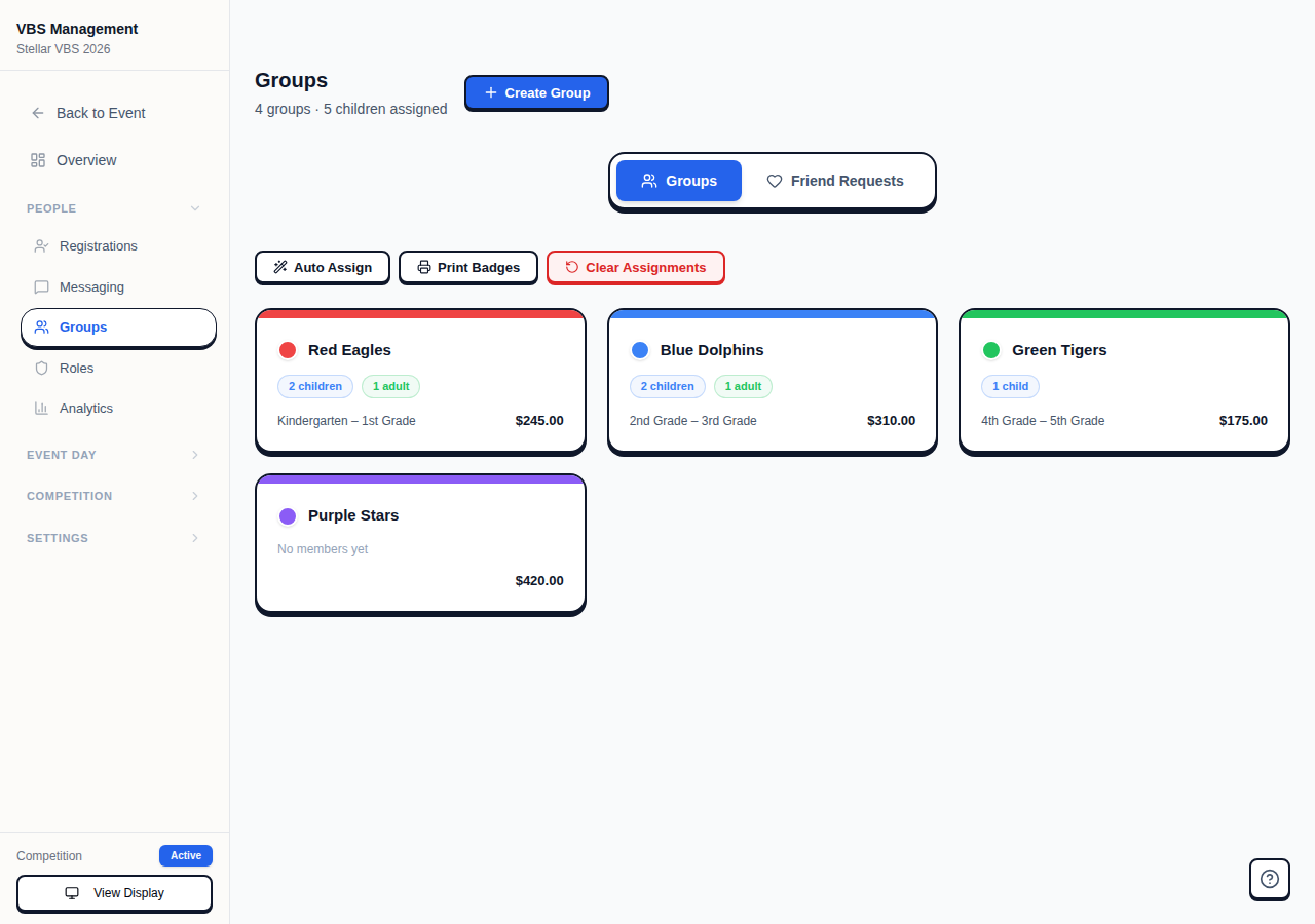 Friend Requests tab showing requests organized by match status