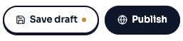 Website toolbar with separate Save draft and Publish buttons